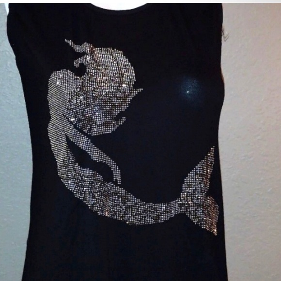 Mermaid Rhinestone Midi Dress NWT Knee Length - Picture 2 of 2
